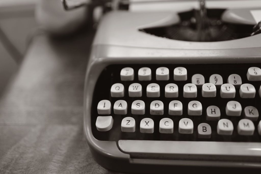 Keys of a manual typewriter, close up